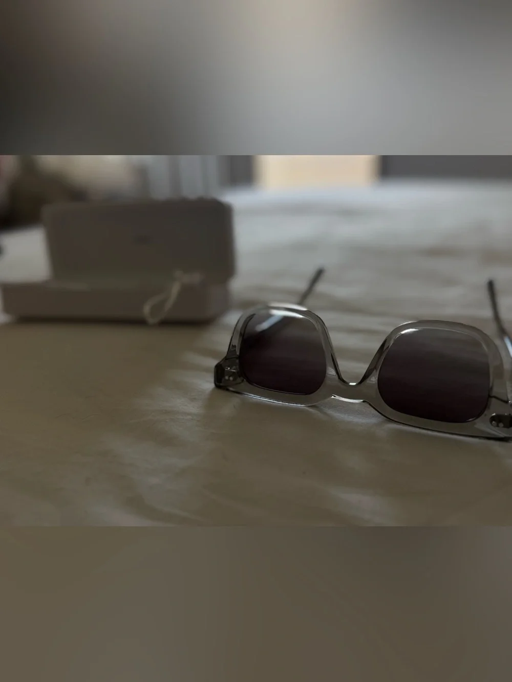 CHIMI Men’s Transparent Gray Square Sunglasses